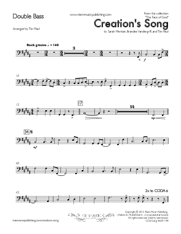 Creation's Song Double Bass (Concord Worship)
