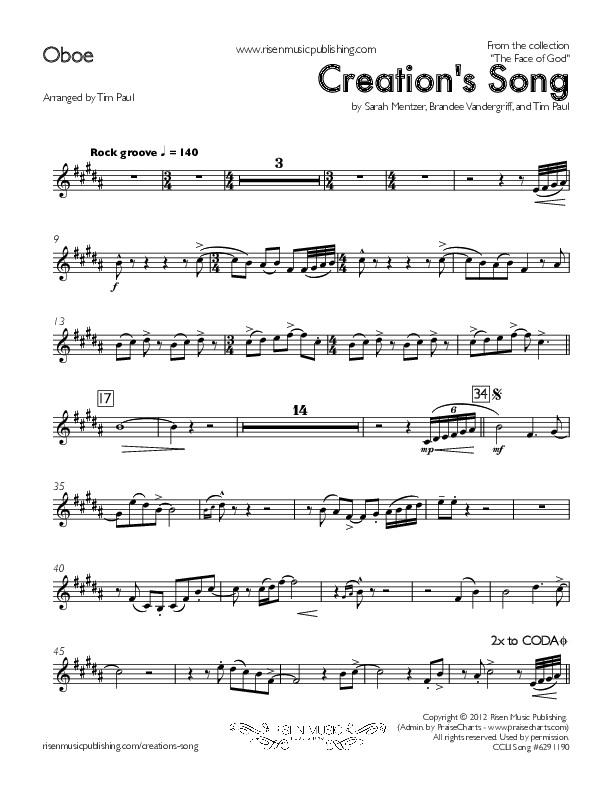 Creation's Song Oboe (Concord Worship)