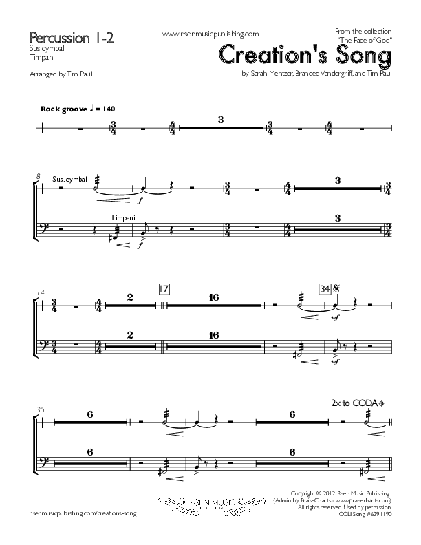 Creation's Song Percussion 1/2 (Concord Worship)