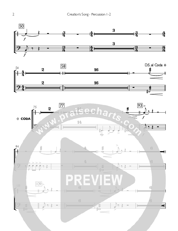 Creation's Song Percussion 1/2 (Concord Worship)
