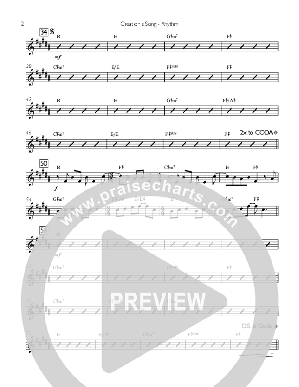 Creation's Song Rhythm Chart (Concord Worship)