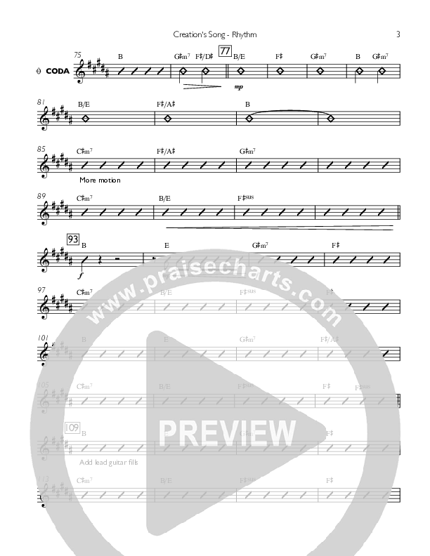 Creation's Song Rhythm Chart (Concord Worship)