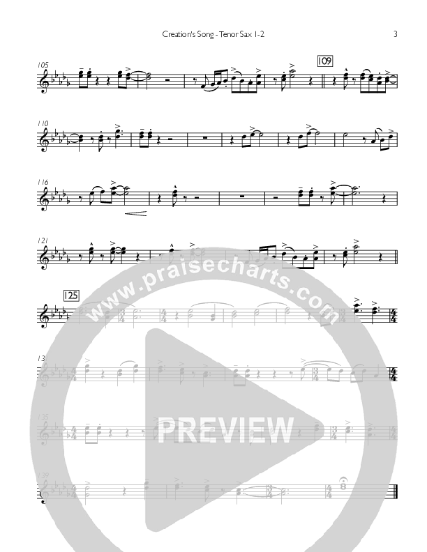 Creation's Song Tenor Sax 1/2 (Concord Worship)