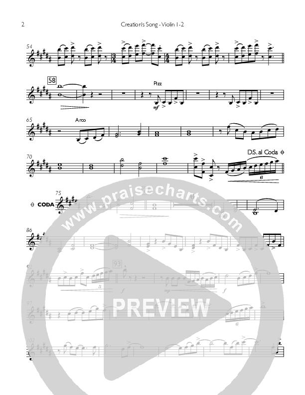 Creation's Song Violin 1/2 (Concord Worship)