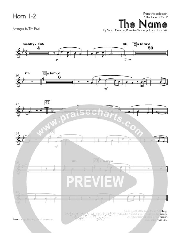 The Name French Horn 1/2 (Concord Worship)