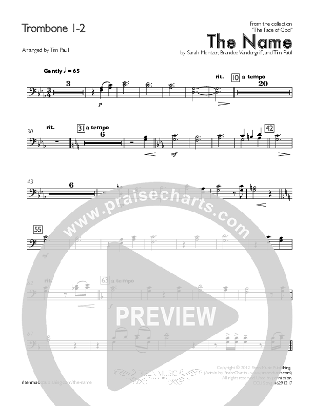 The Name Trombone 1/2 (Concord Worship)