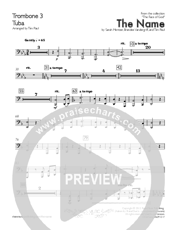 The Name Trombone 3/Tuba (Concord Worship)