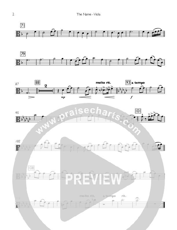 The Name Viola Sheet Music PDF (Concord Worship) PraiseCharts The Name Viola Sheet Music PDF (Concord Worship) PraiseCharts