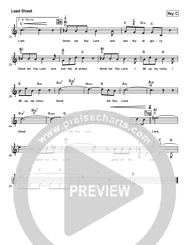 Great Is the Lord Lead Sheet (SAT) (Michael W. Smith)