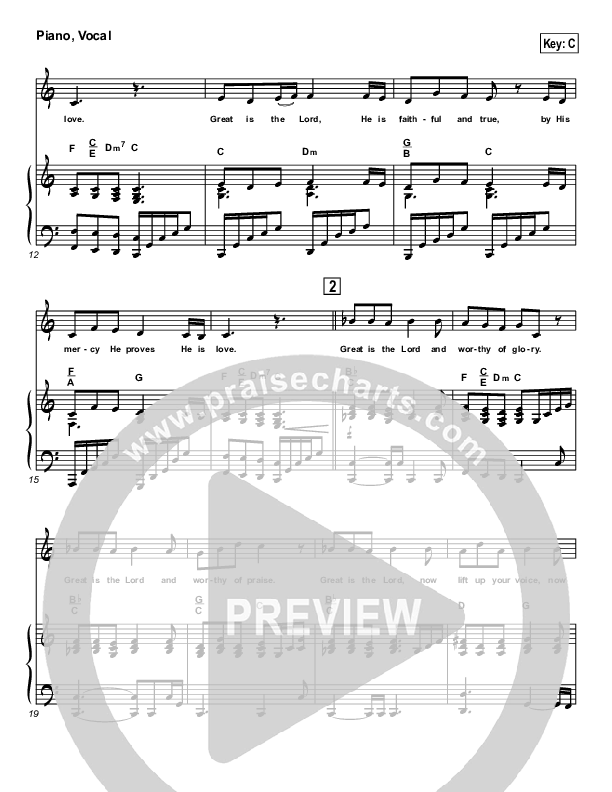 Great Is the Lord Piano/Vocal (Michael W. Smith)