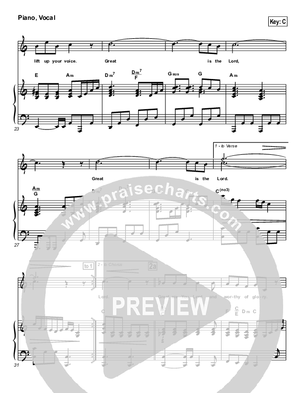 Great Is the Lord Piano/Vocal (Michael W. Smith)