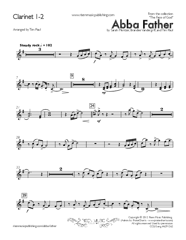 Abba Father Clarinet 1/2 (Concord Worship)