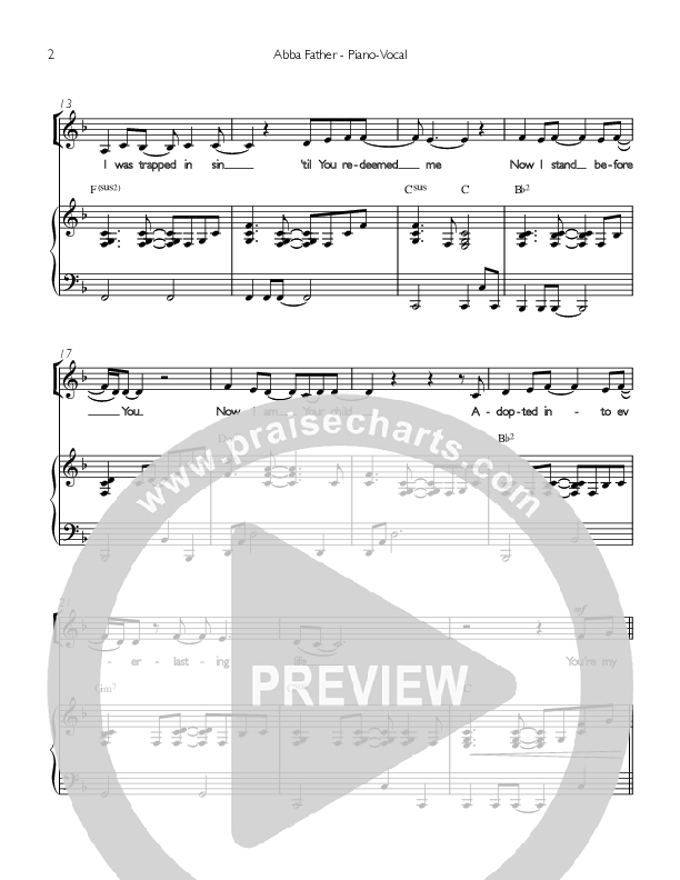 Abba Father Piano/Vocal (Concord Worship)