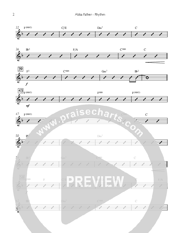 Abba Father Rhythm Chart (Concord Worship)