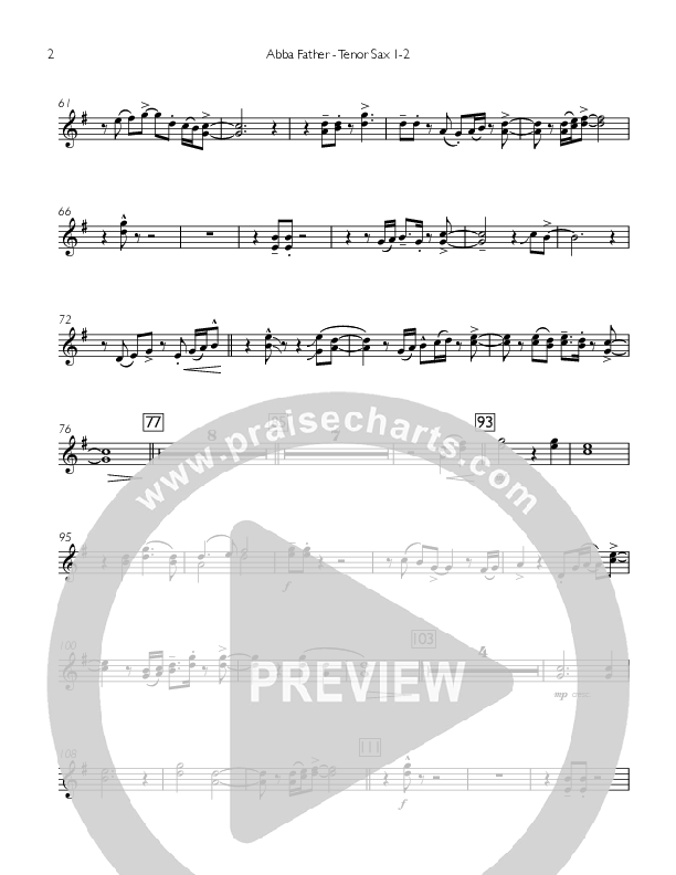 Abba Father Tenor Sax 1/2 (Concord Worship)