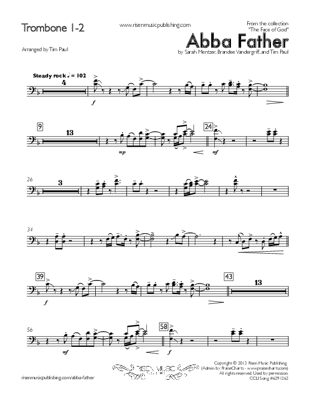 Abba Father Trombone 1/2 (Concord Worship)