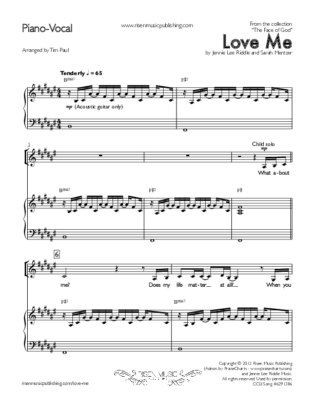 Love Me Piano/Vocal (Concord Worship)