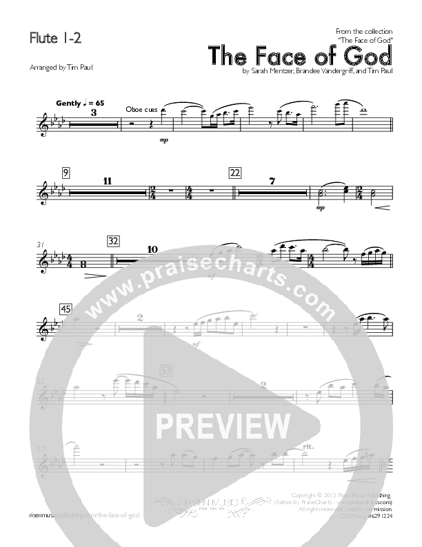 The Face Of God Flute 1/2 (Concord Worship)