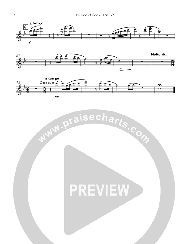 The Face Of God Flute 1/2 (Concord Worship)