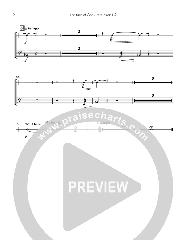 The Face Of God Percussion 1/2 (Concord Worship)