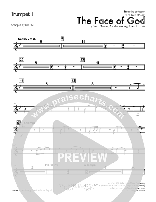 The Face Of God Trumpet 1 (Concord Worship)