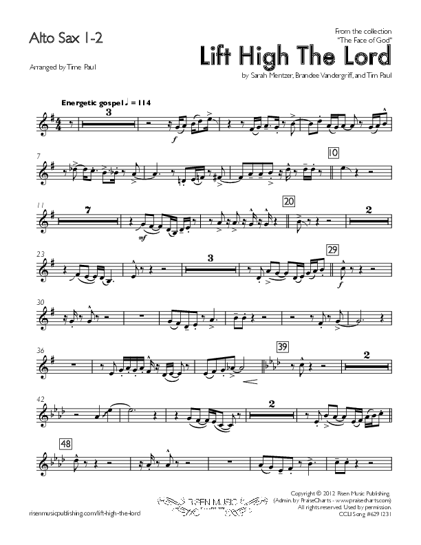 Lift High The Lord Alto Sax 1/2 (Concord Worship)