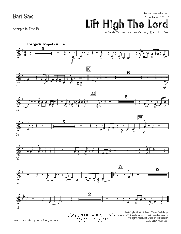 Lift High The Lord Bari Sax (Concord Worship)