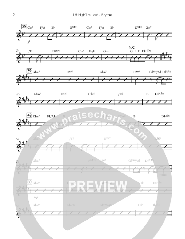 Lift High The Lord Rhythm Chart (Concord Worship)