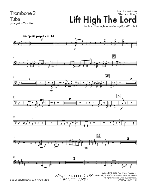 Lift High The Lord Trombone 3/Tuba (Concord Worship)