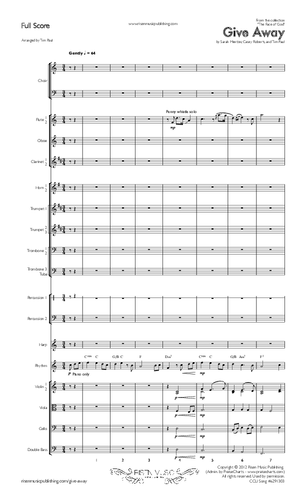 Give Away Conductor's Score (Concord Worship)