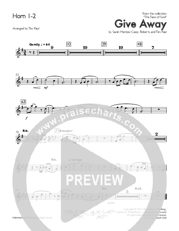 Give Away French Horn 1/2 (Concord Worship)