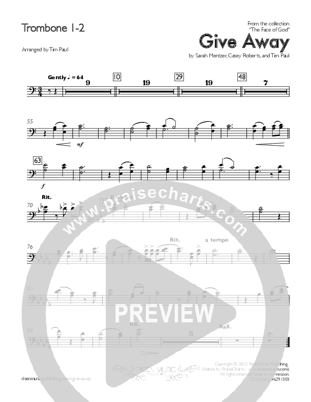 Give Away Trombone 1/2 (Concord Worship)