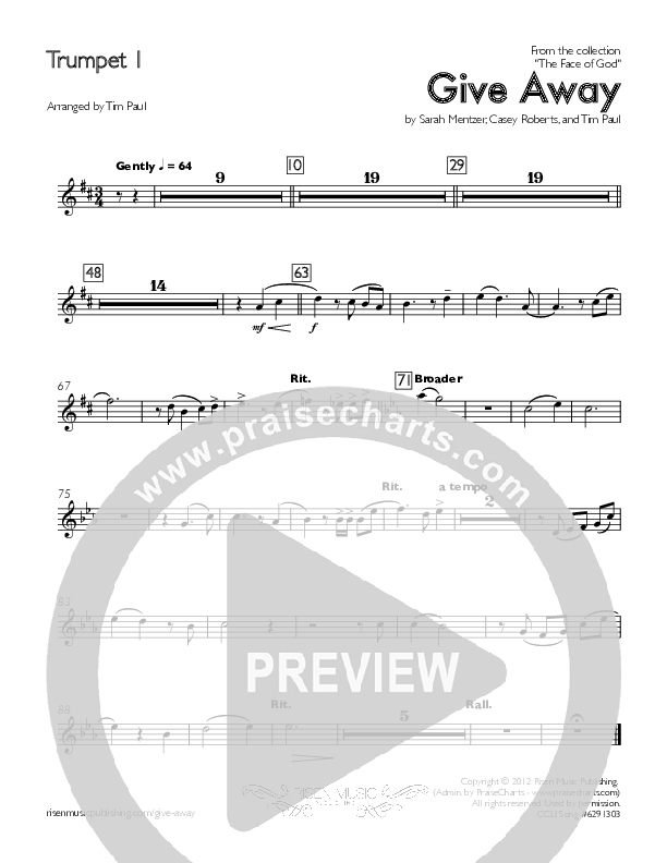 Give Away Trumpet 1 (Concord Worship)
