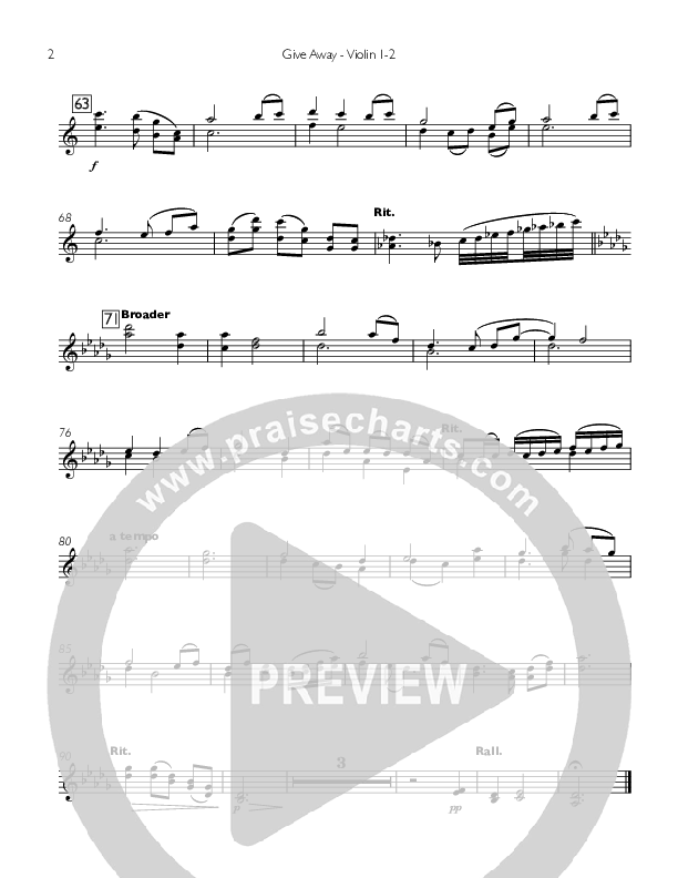 Give Away Violin 1/2 (Concord Worship)