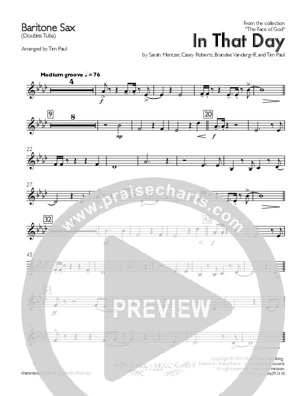 In That Day Bari Sax (Concord Worship)