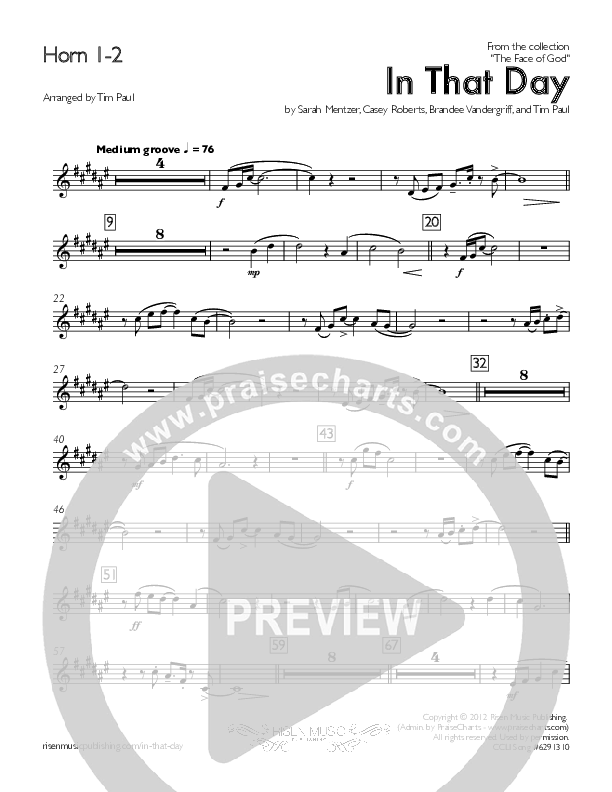 In That Day French Horn 1/2 (Concord Worship)