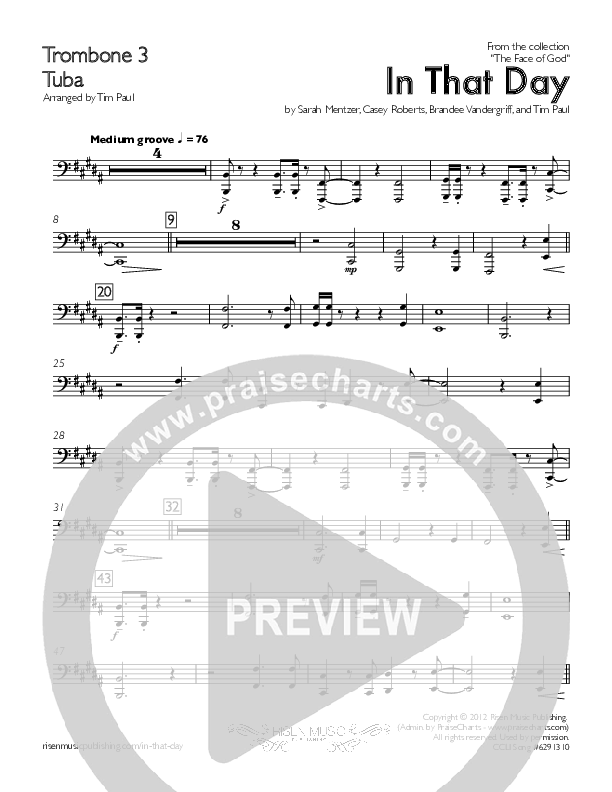 In That Day Trombone 3/Tuba (Concord Worship)