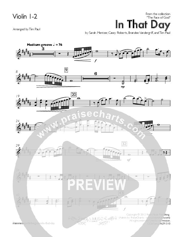 In That Day Violin 1/2 (Concord Worship)