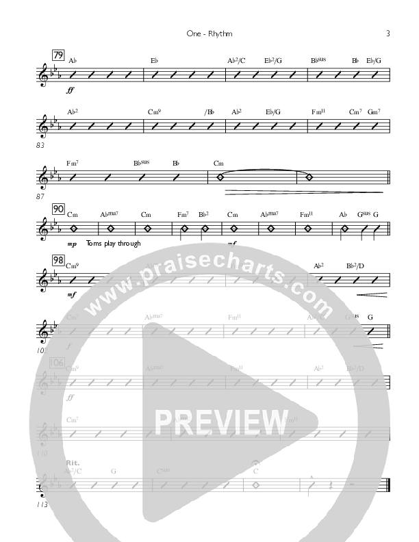 One Rhythm Chart (Concord Worship)