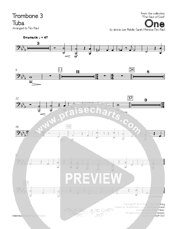 One Trombone 3/Tuba (Concord Worship)