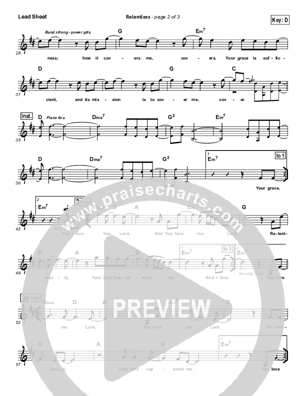 Relentless Lead Sheet (Ricardo Sanchez)