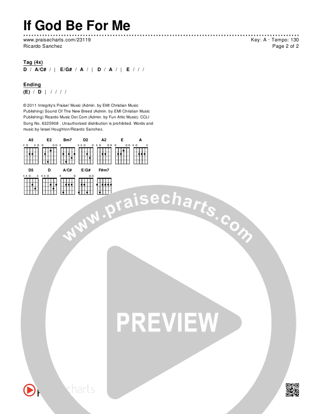 If God Be For Me Chords & Lyrics (Ricardo Sanchez)