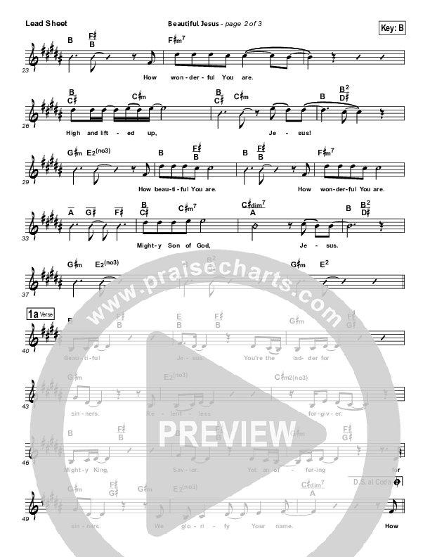 Beautiful Jesus Lead Sheet (Ricardo Sanchez)