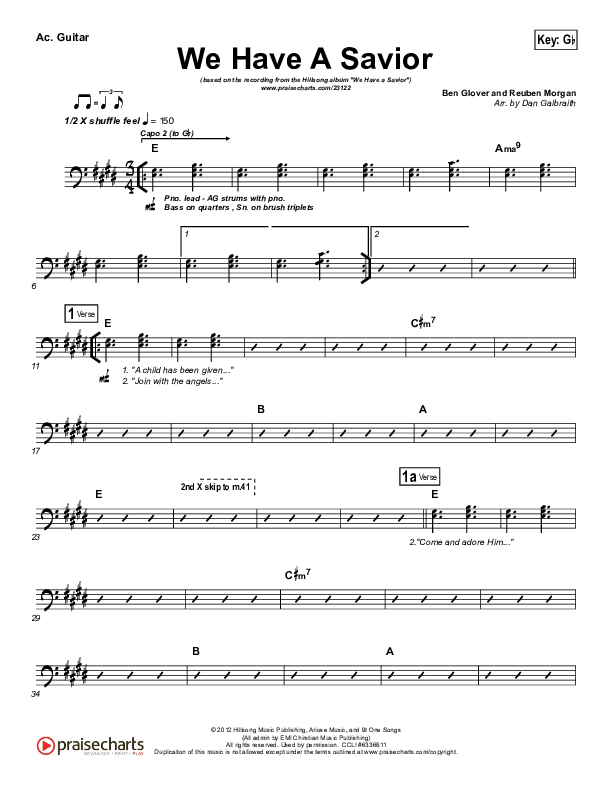 We Have A Savior Acoustic Guitar (Hillsong Worship)