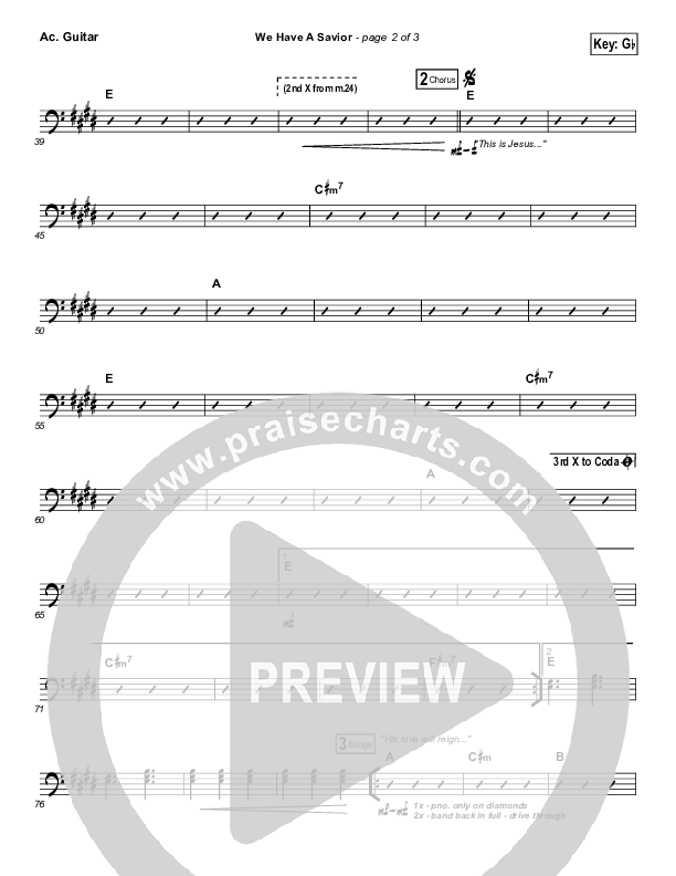 We Have A Savior Acoustic Guitar (Hillsong Worship)