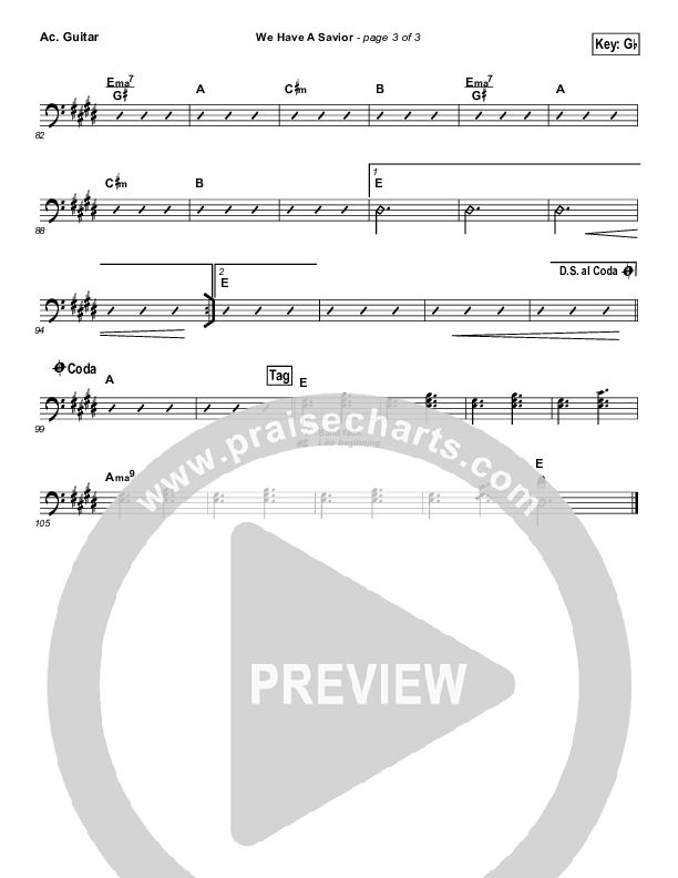 We Have A Savior Acoustic Guitar (Hillsong Worship)