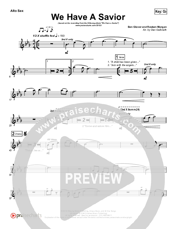 We Have A Savior Alto Sax (Hillsong Worship)