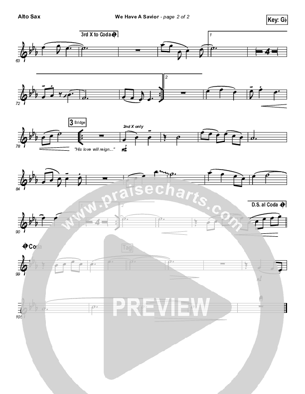We Have A Savior Alto Sax (Hillsong Worship)