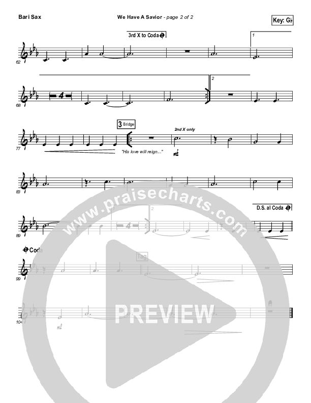 We Have A Savior Bari Sax (Hillsong Worship)