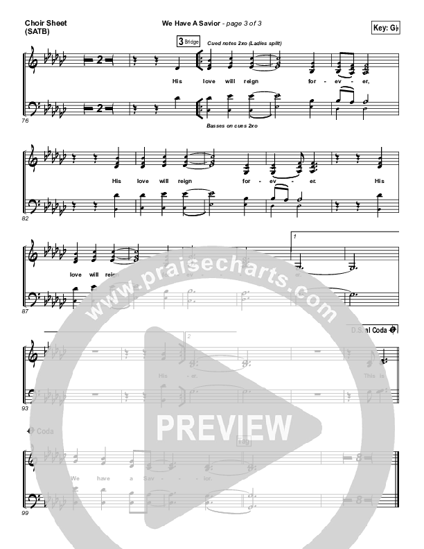 We Have A Savior Choir Sheet (SATB) (Hillsong Worship)